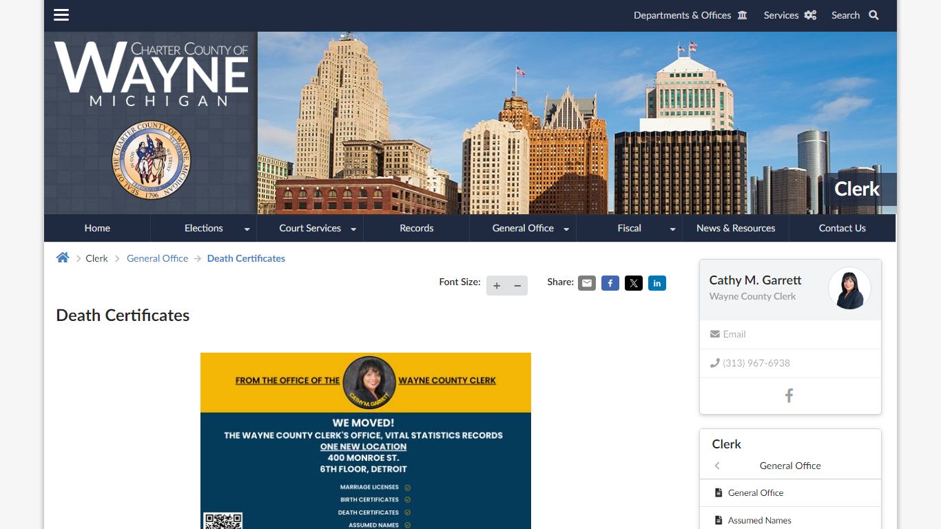 Death Certificates | Clerk - Wayne County, Michigan